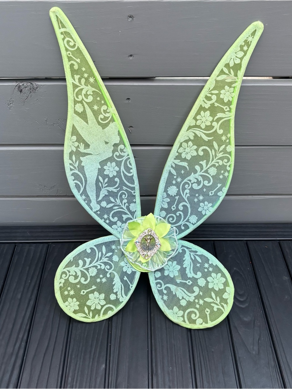 Disney Store Tinker Bell Green Glitter Fairy Wings Halloween Costume
